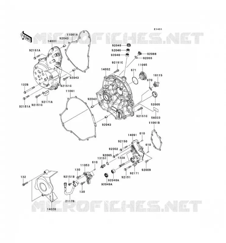COUVERCLES MOTEUR Kawasaki MOTOS 650 2008 VERSYS 650  KLE650A8F