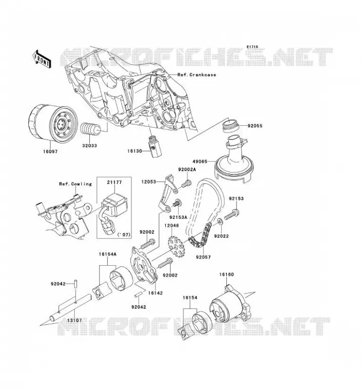 POMPE A HUILE Kawasaki MOTOS 650 2008 VERSYS 650  KLE650A8F