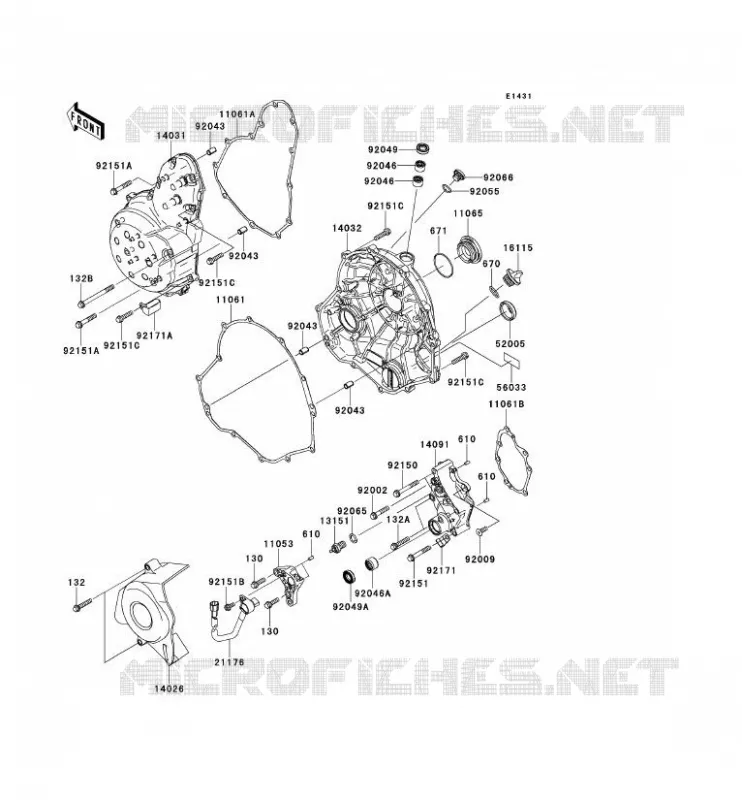 COUVERCLES MOTEUR Kawasaki MOTOS 650 2008 VERSYS 650  KLE650A8F