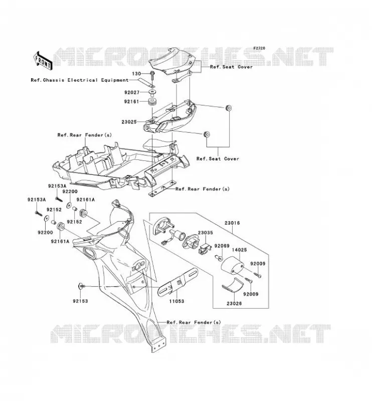 FEUX ARRI&Egrave;RE(S) Kawasaki MOTOS 650 2008 VERSYS 650  KLE650A8F