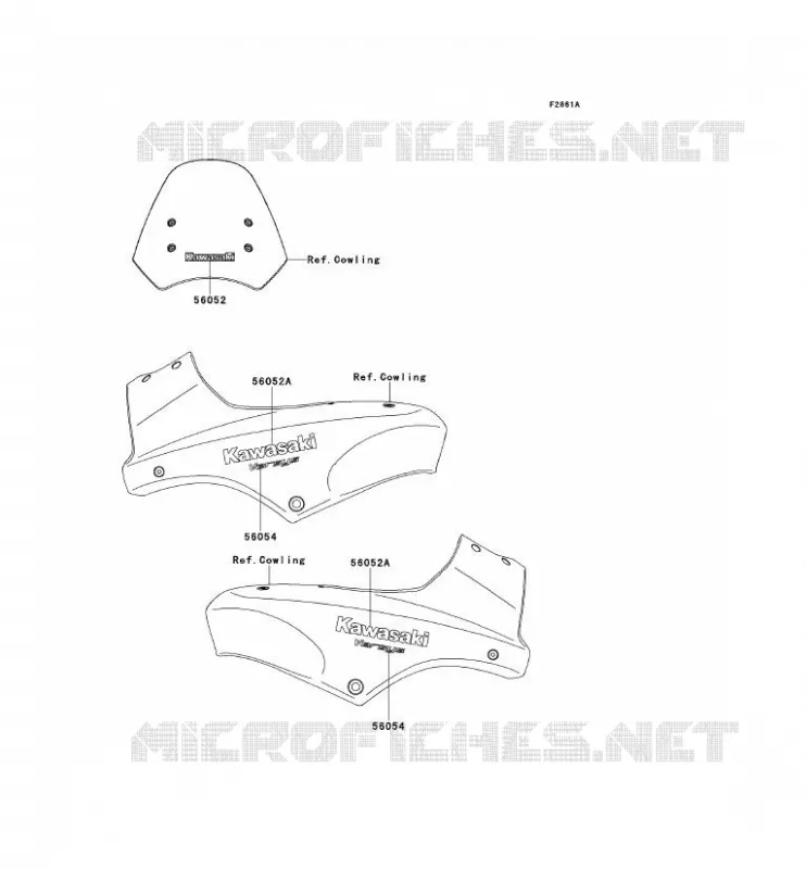 STICKER(BLEU) Kawasaki MOTOS 650 2008 VERSYS 650  KLE650A8F