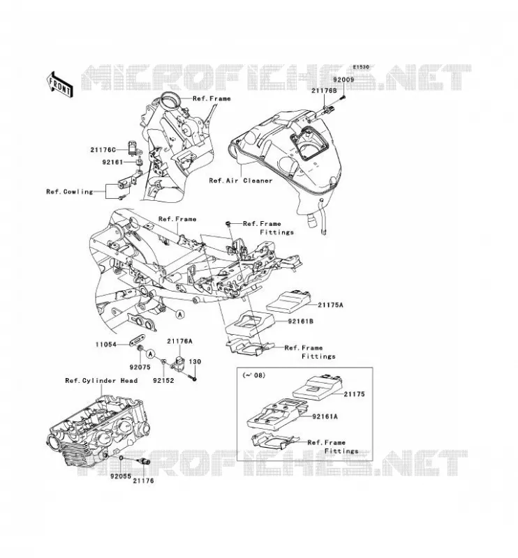 INJECTION CARBURANT Kawasaki MOTOS 650 2008 VERSYS 650  KLE650A8F