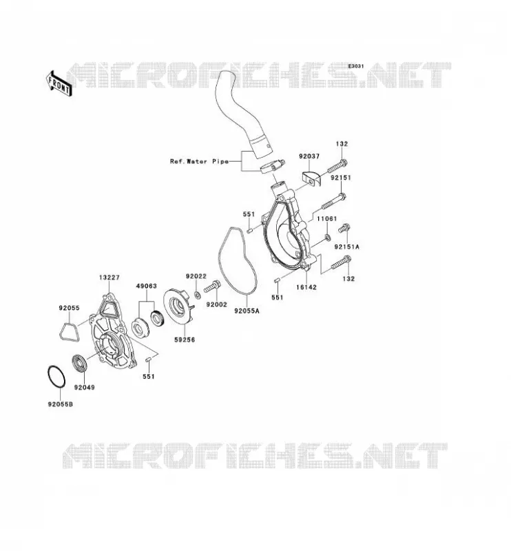 POMPE &Agrave; EAU Kawasaki MOTOS 650 2009 VERSYS 650  KLE650A9F