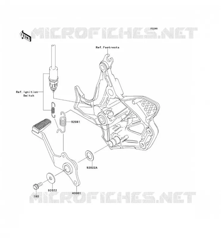 PEDALE DE FREIN Kawasaki MOTOS 650 2009 VERSYS 650  KLE650A9F