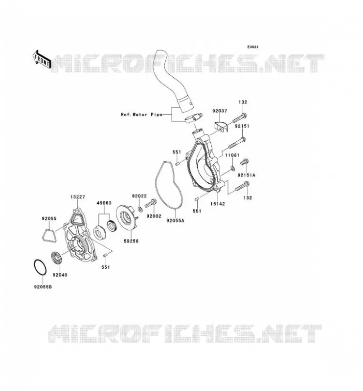 POMPE &Agrave; EAU Kawasaki MOTOS 650 2009 VERSYS 650  KLE650A9F