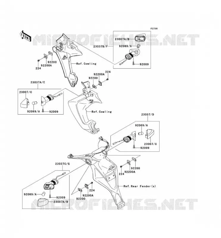 CLIGNOTANTS Kawasaki MOTOS 650 2009 VERSYS 650  KLE650A9F