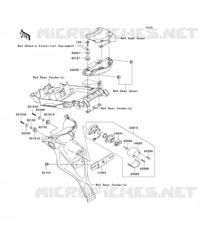 FEUX ARRI&Egrave;RE(S) Kawasaki MOTOS 650 2009 VERSYS 650  KLE650A9F