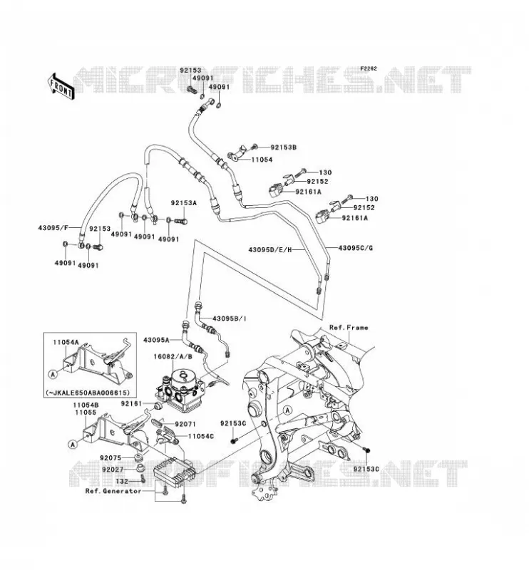 DURITE DE FREIN Kawasaki MOTOS 650 2007 VERSYS 650  KLE650B7F