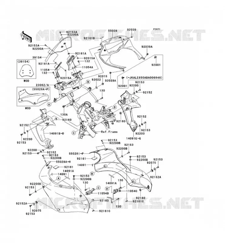CARENAGE Kawasaki MOTOS 650 2007 VERSYS 650  KLE650B7F