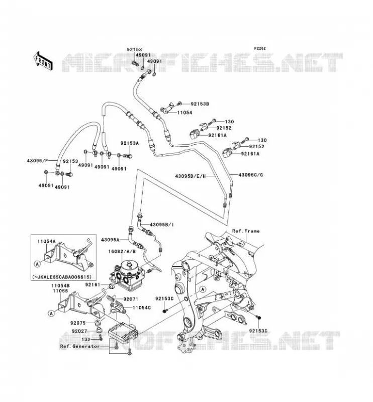 DURITE DE FREIN Kawasaki MOTOS 650 2007 VERSYS 650  KLE650B7F