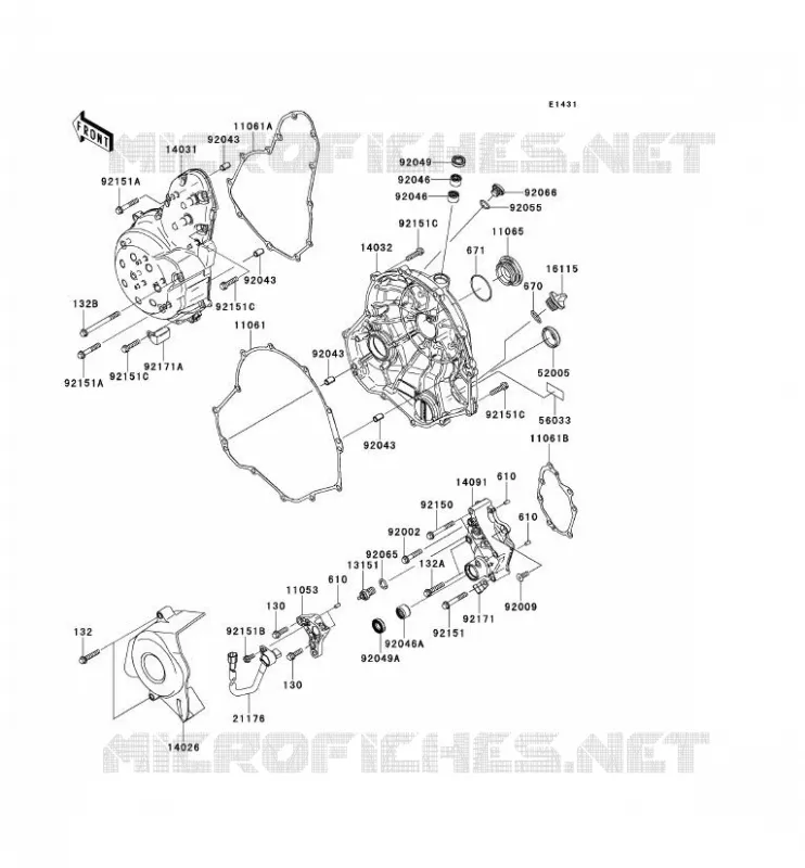 COUVERCLES MOTEUR Kawasaki MOTOS 650 2007 VERSYS 650  KLE650B7F