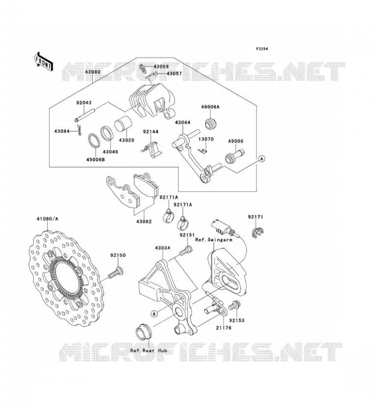 FREIN ARRIERE Kawasaki MOTOS 650 2009 VERSYS 650  KLE650B9F