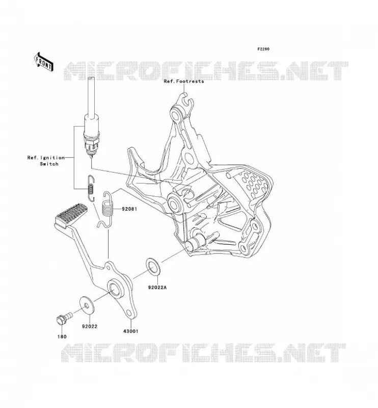 PEDALE DE FREIN Kawasaki MOTOS 650 2009 VERSYS 650  KLE650B9F