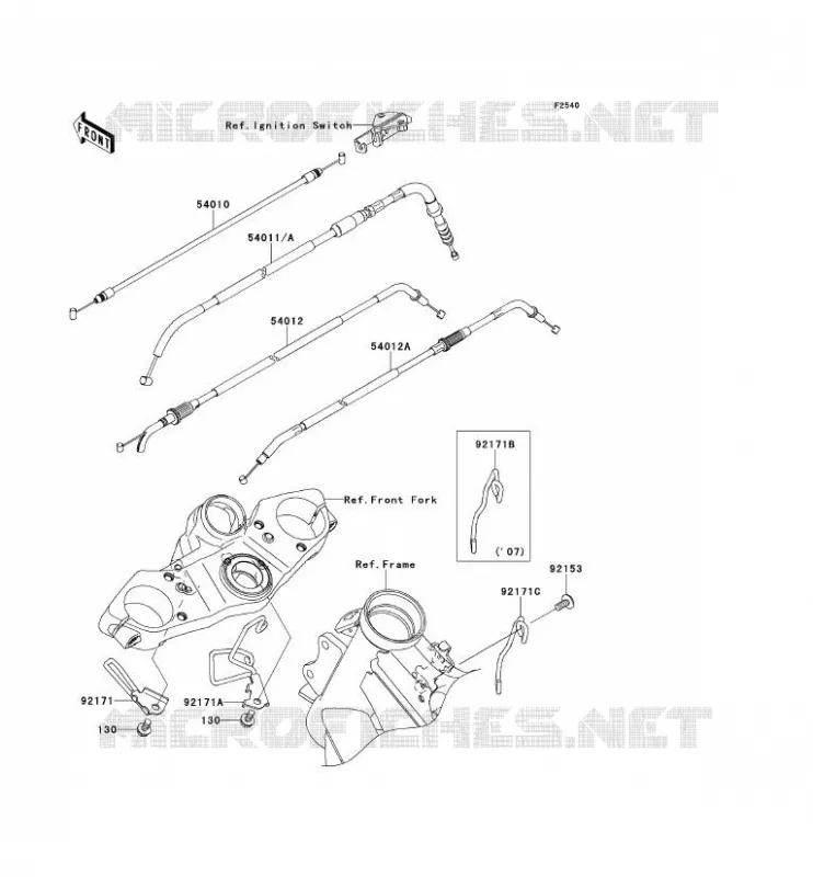 CABLES Kawasaki MOTOS 650 2009 VERSYS 650  KLE650B9F