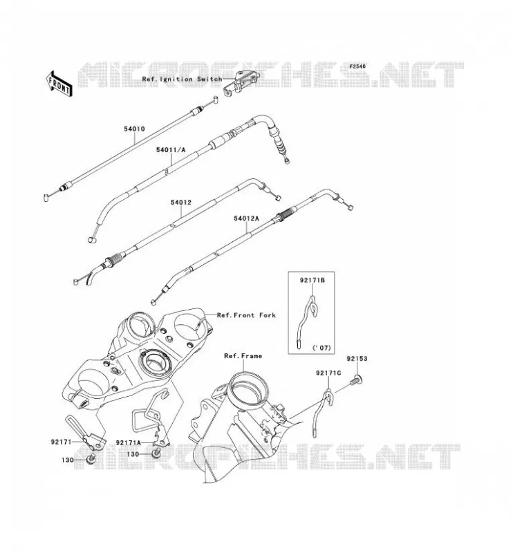 CABLES Kawasaki MOTOS 650 2009 VERSYS 650  KLE650B9F