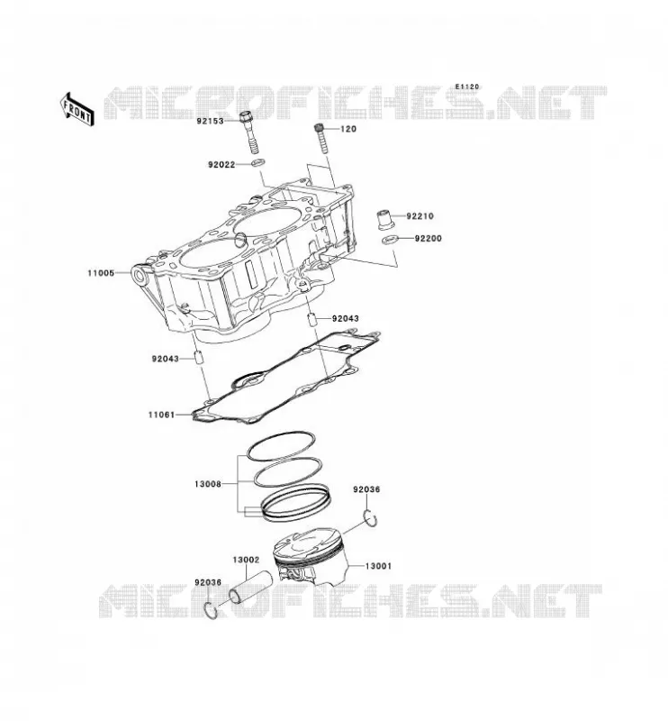 CYLINDRE/PISTON Kawasaki MOTOS 650 2009 VERSYS 650  KLE650B9F