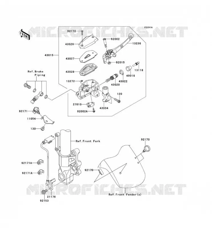 MAITRE CYLINDRE AV Kawasaki MOTOS 650 2009 VERSYS 650  KLE650B9F