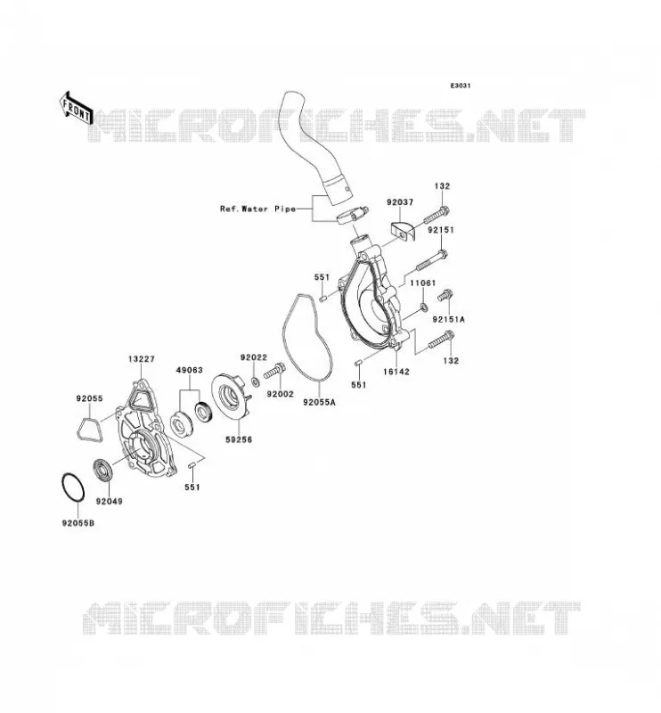 POMPE &Agrave; EAU Kawasaki MOTOS 650 2009 VERSYS 650  KLE650B9F