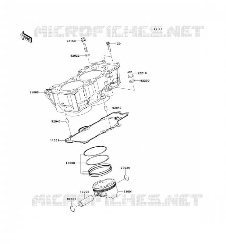 CYLINDRE/PISTON Kawasaki MOTOS 650 2010 VERSYS 650  KLE650CAF