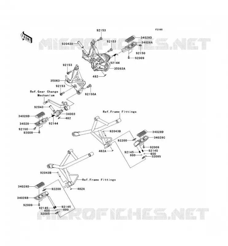 REPOSE PIED Kawasaki MOTOS 650 2010 VERSYS 650  KLE650CAF
