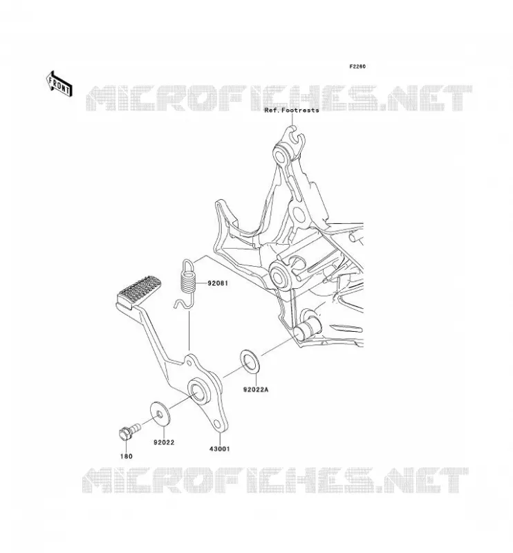PEDALE DE FREIN Kawasaki MOTOS 650 2012 VERSYS 650  KLE650CCF
