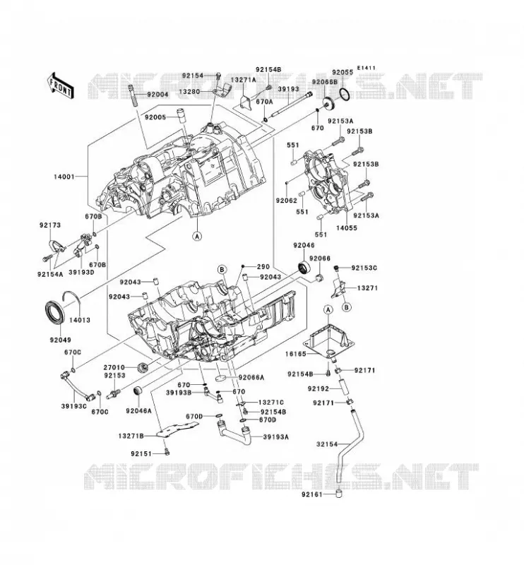CARTER MOTEUR(S) Kawasaki MOTOS 650 2013 VERSYS 650  KLE650CDF