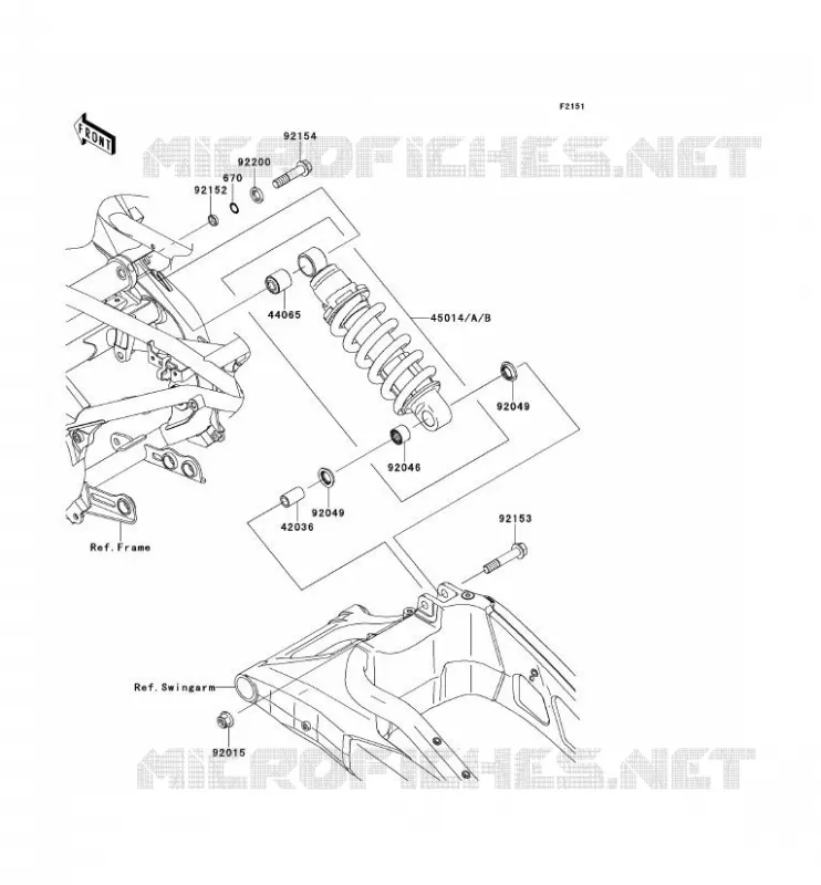 SUSPENSION/AMORTISSEUR Kawasaki MOTOS 650 2013 VERSYS 650  KLE650CDF