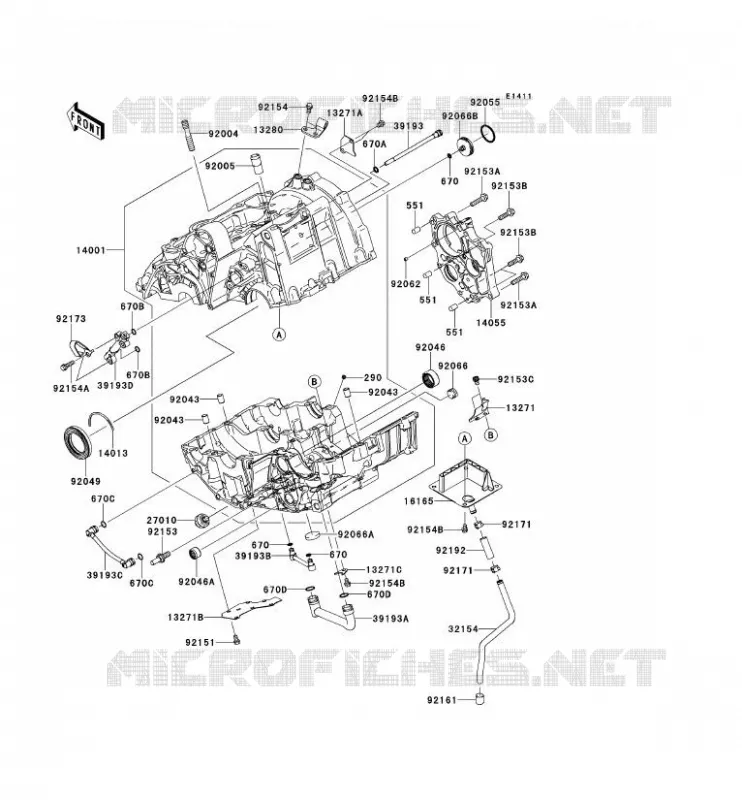 CARTER MOTEUR(S) Kawasaki MOTOS 650 2013 VERSYS 650  KLE650CDF