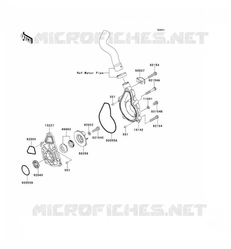 POMPE &Agrave; EAU Kawasaki MOTOS 650 2013 VERSYS 650  KLE650CDF
