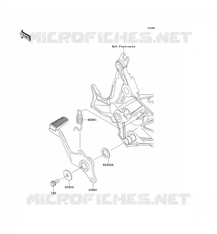 PEDALE DE FREIN Kawasaki MOTOS 650 2013 VERSYS 650  KLE650CDF