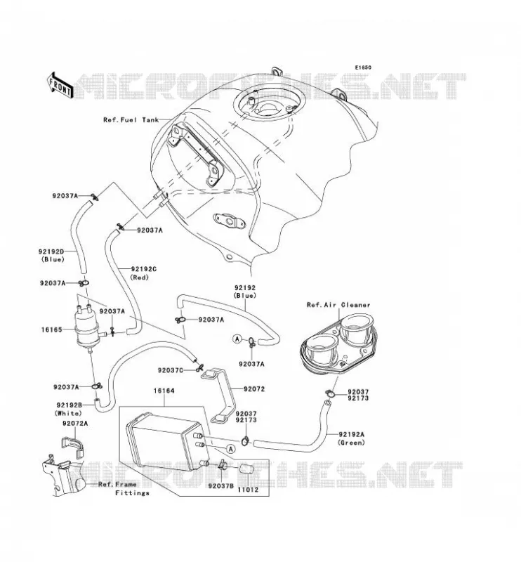 SYSTEME D'EVAPORATION CARBURANT(CA) Kawasaki MOTOS 650 2013 VERSYS 650  KLE650CDF