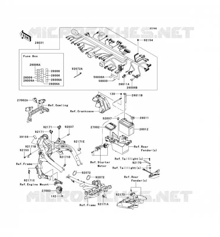 CHASSIS EQUIPMENT ELECTRIQUE Kawasaki MOTOS 650 2014 VERSYS 650  KLE650CEF