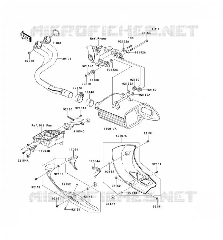 &Eacute;CHAPPEMENT Kawasaki MOTOS 650 2014 VERSYS 650  KLE650CEF