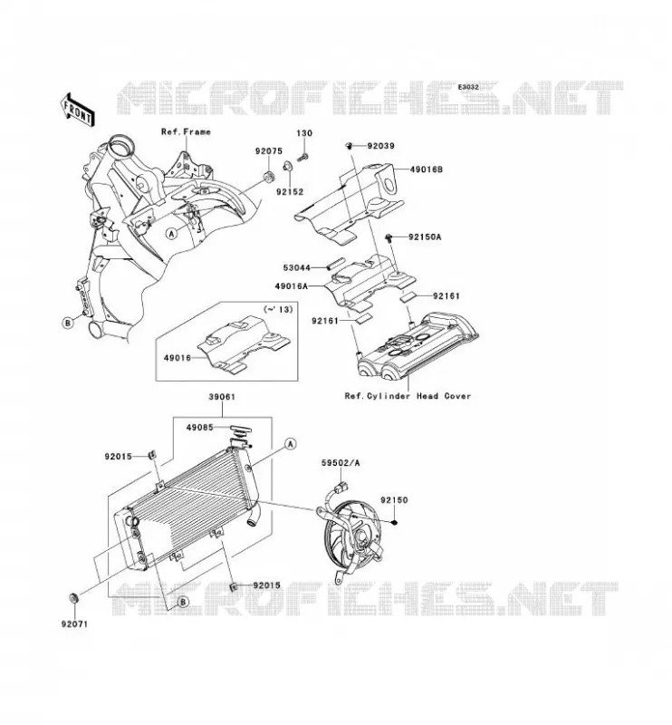 RADIATEUR Kawasaki MOTOS 650 2014 VERSYS 650  KLE650CEF