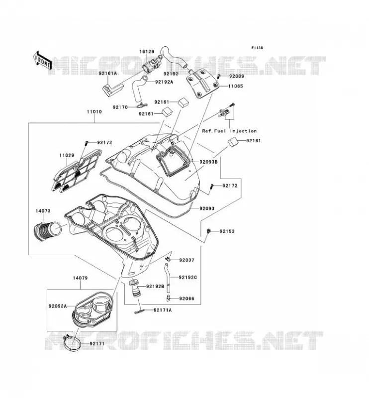 FILTRE A AIR Kawasaki MOTOS 650 2010 VERSYS 650 ABS  KLE650DAF