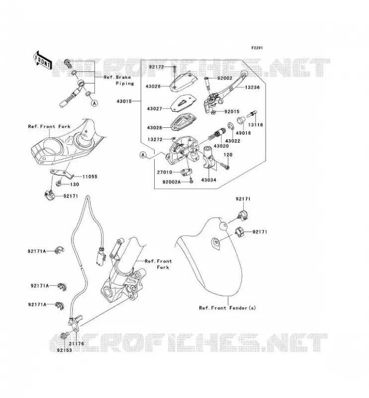 MAITRE CYLINDRE AV Kawasaki MOTOS 650 2010 VERSYS 650 ABS  KLE650DAF