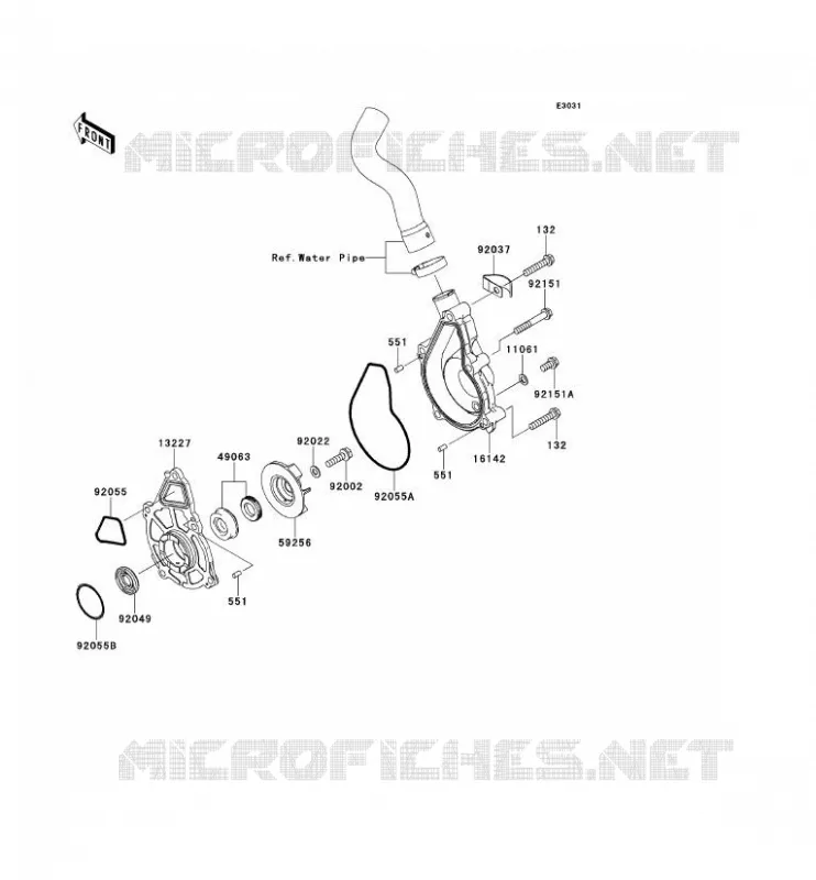 POMPE &Agrave; EAU Kawasaki MOTOS 650 2010 VERSYS 650 ABS  KLE650DAF