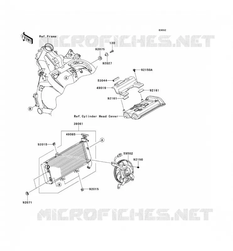 RADIATEUR Kawasaki MOTOS 650 2010 VERSYS 650 ABS  KLE650DAF