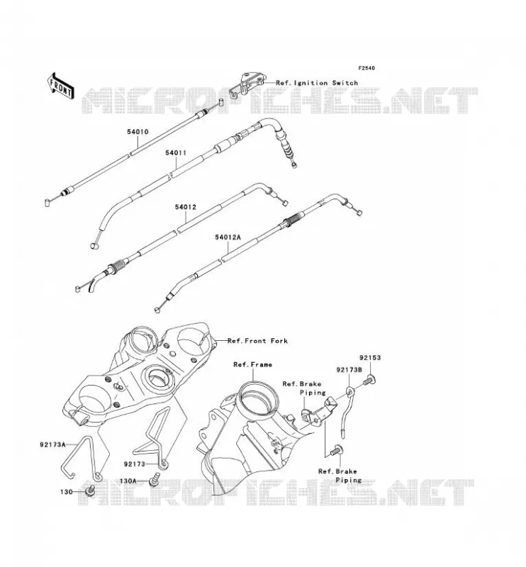 CABLES Kawasaki MOTOS 650 2011 VERSYS 650 ABS  KLE650DBF