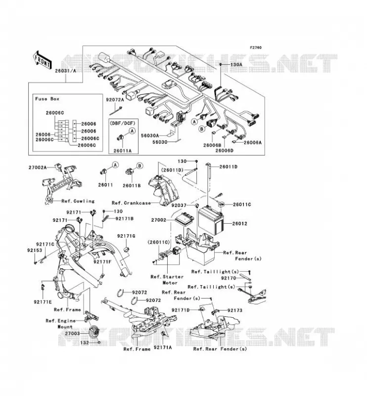CHASSIS EQUIPMENT ELECTRIQUE Kawasaki MOTOS 650 2012 VERSYS 650 ABS  KLE650DCF