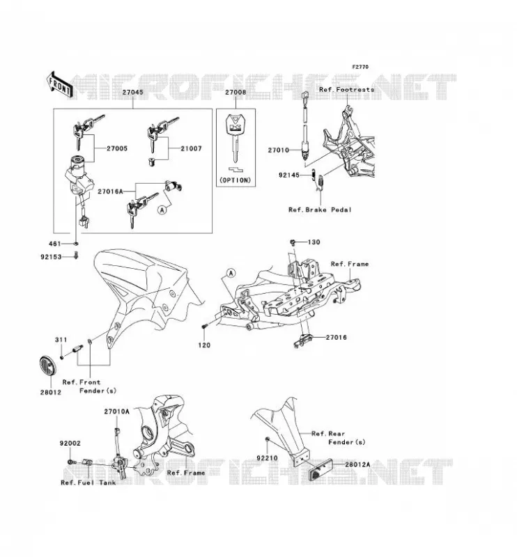 CONTACTEUR Kawasaki MOTOS 650 2012 VERSYS 650 ABS  KLE650DCF