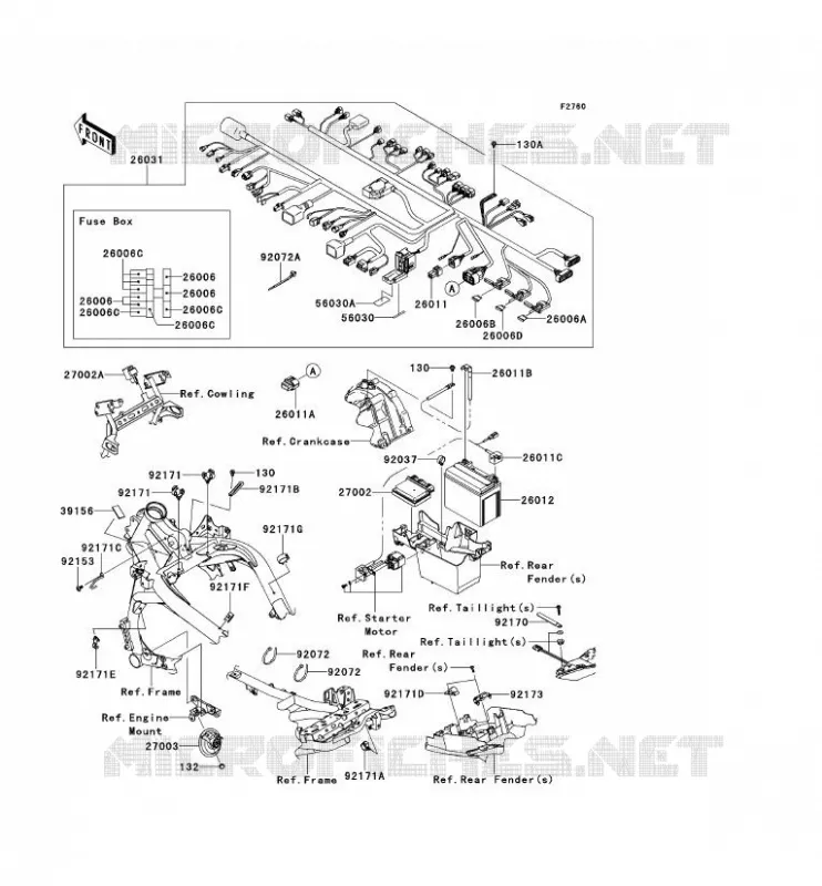 CHASSIS EQUIPMENT ELECTRIQUE Kawasaki MOTOS 650 2013 VERSYS 650 ABS  KLE650DDF