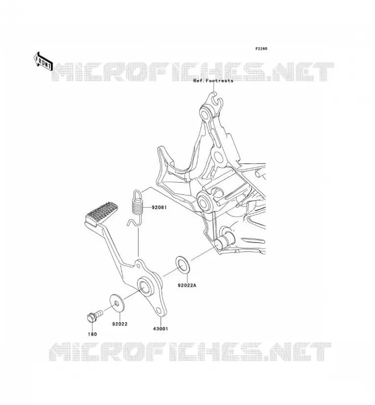 PEDALE DE FREIN Kawasaki MOTOS 650 2014 VERSYS 650 ABS  KLE650DEF