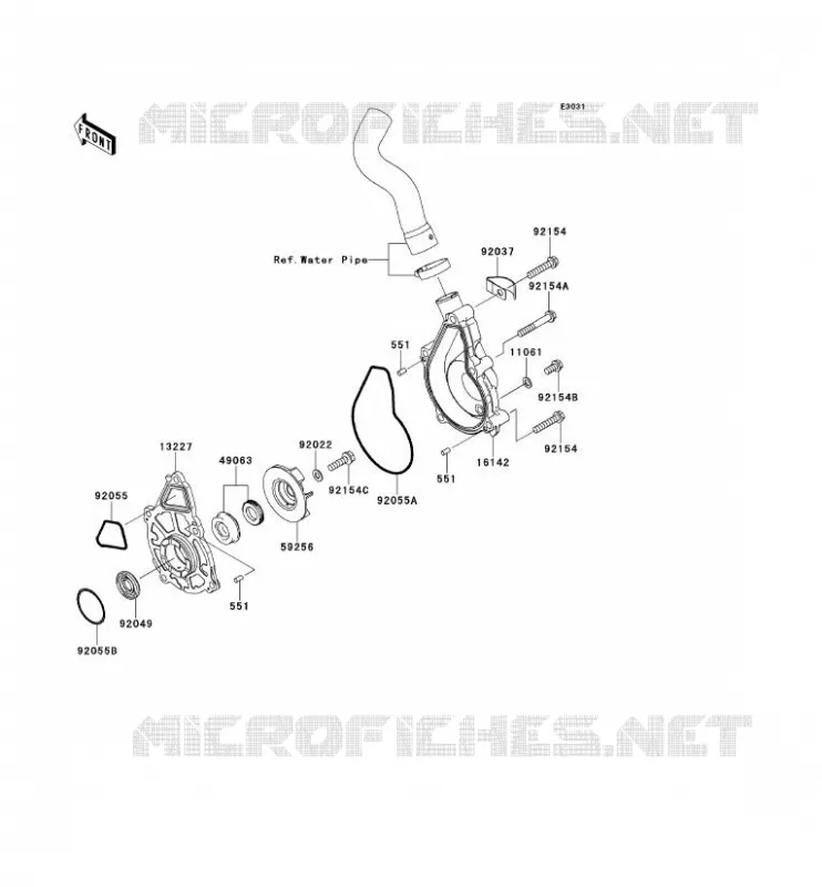 POMPE &Agrave; EAU Kawasaki MOTOS 650 2014 VERSYS 650 ABS  KLE650DEF