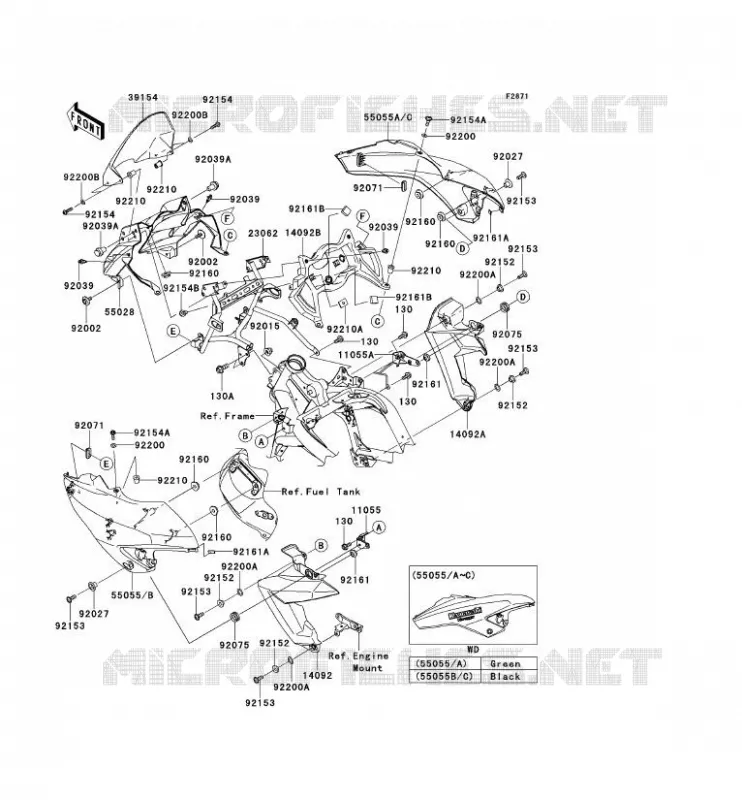 CARENAGE Kawasaki MOTOS 650 2014 VERSYS 650 ABS  KLE650DEF