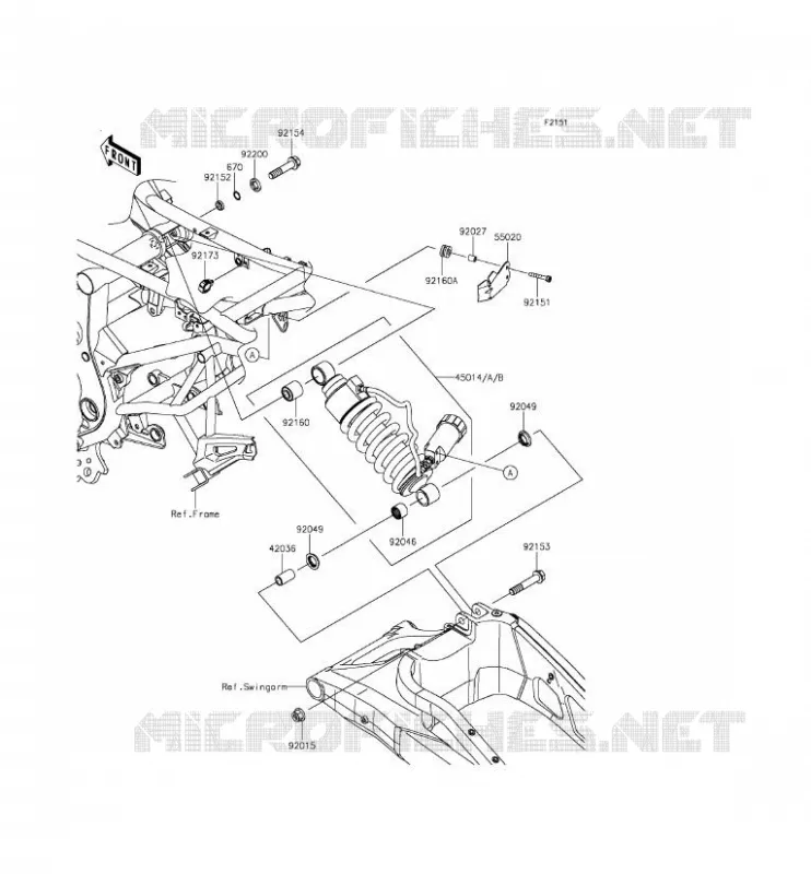 SUSPENSION/AMORTISSEUR Kawasaki MOTOS 650 2015 VERSYS 650  KLE650EFF