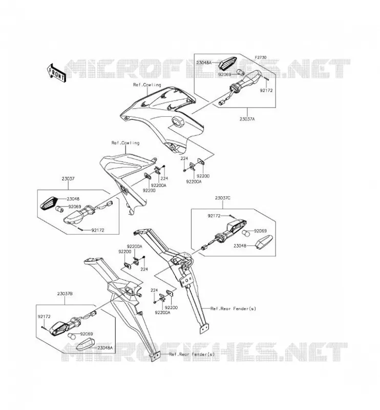 CLIGNOTANTS Kawasaki MOTOS 650 2015 VERSYS 650 ABS  KLE650FFF