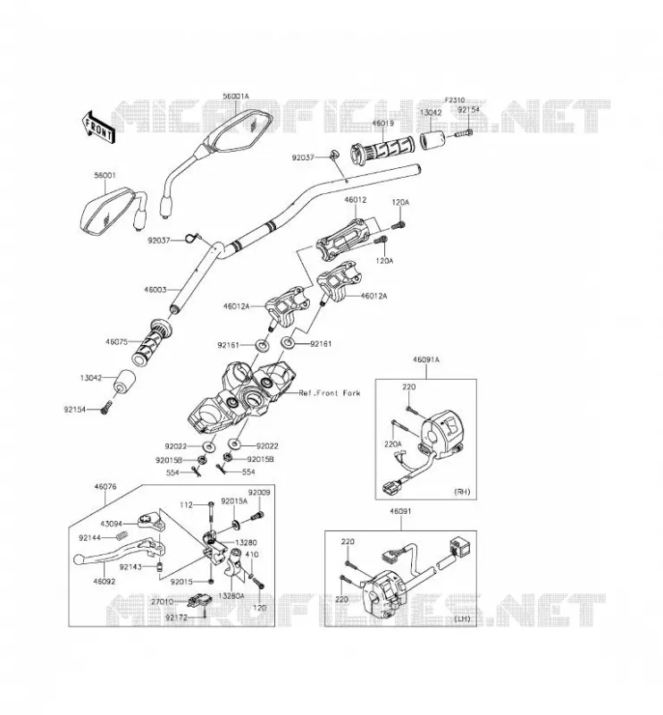 GUIDON Kawasaki MOTOS 650 2015 VERSYS 650 ABS  KLE650FFF