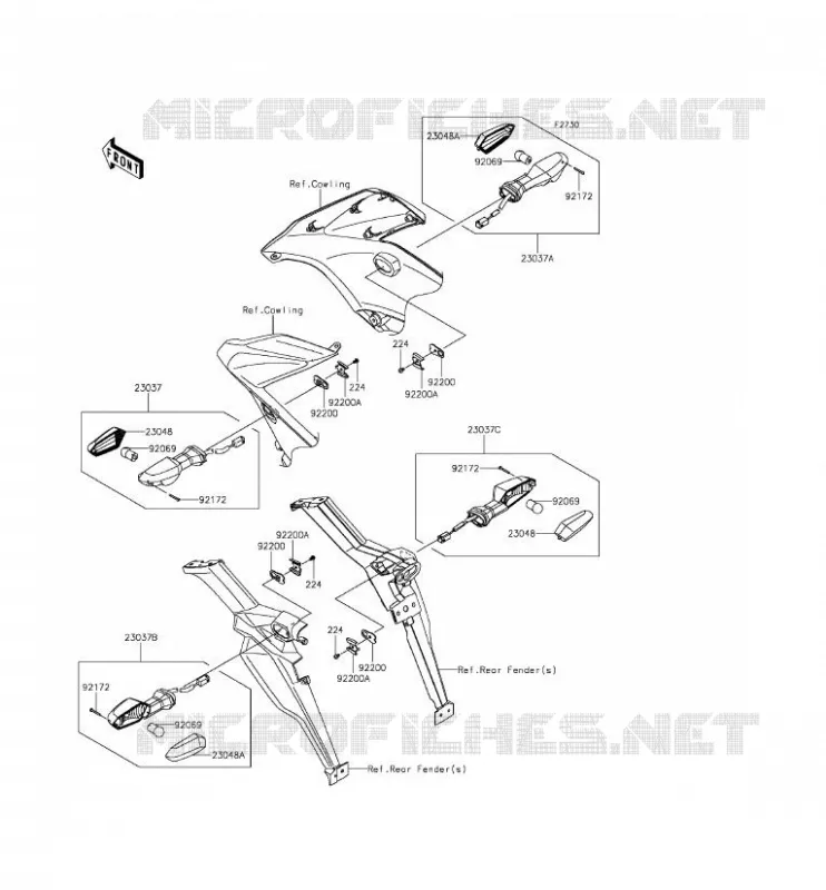 CLIGNOTANTS Kawasaki MOTOS 650 2015 VERSYS 650 ABS  KLE650FFF