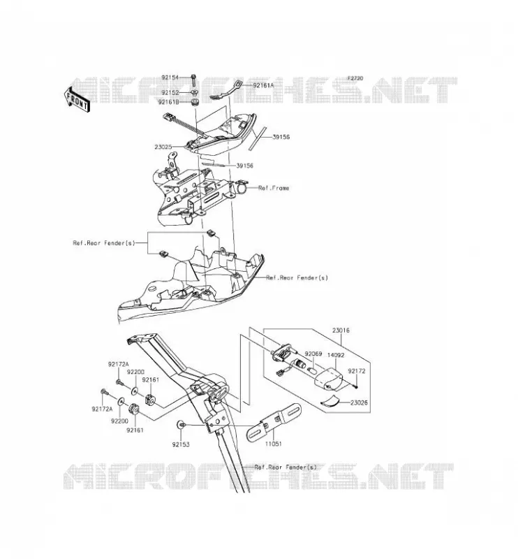 FEUX ARRI&Egrave;RE(S) Kawasaki MOTOS 650 2015 VERSYS 650 ABS  KLE650FFF